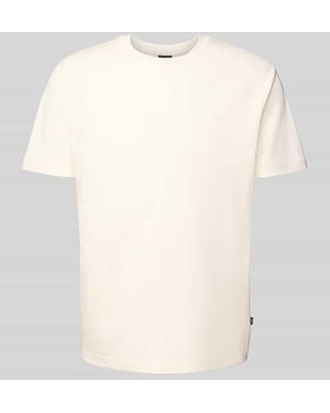 Joop! T-Shirt mit Rundhalsausschnitt und Stitching - Natur
