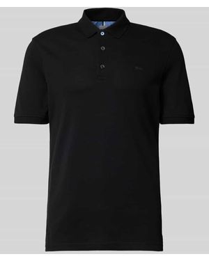 Brax Regular Fit Poloshirt Mit Label-Print Modell 'Pete' - Schwarz