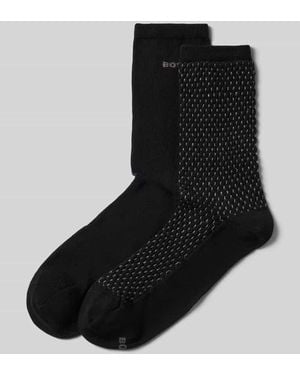 BOSS Socken aus Baumwoll-Mix im 2er-Pack Modell 'ShineDiam' - Schwarz