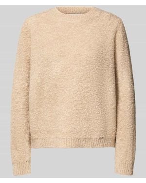 MORE&MORE Strickpullover mit Rundhalsausschnitt - Natur