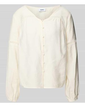 Moves Bluse Mit Lochstickerei Modell 'Lilyana' - Natur