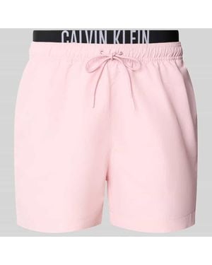 Calvin Klein Badehose mit elastischem Bund - Pink