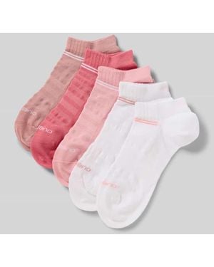 Camano Sneakersocken im 5er-Pack mit Logo-Detail - Pink