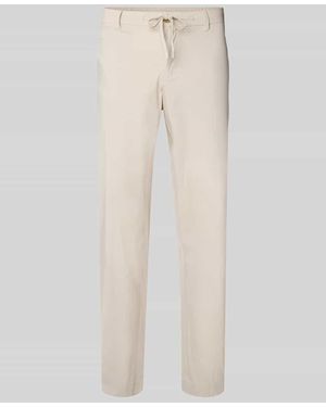 SELECTED Slim Fit Hose mit Tunnelzug Modell 'LERO' - Weiß