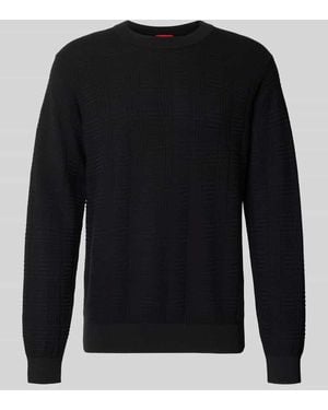 HUGO Regular Fit Pullover aus reiner Baumwolle Modell 'Simoh' - Schwarz