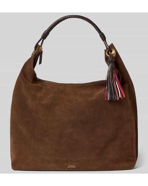 Tommy Hilfiger Shopper aus echtem Rindsnappa Modell 'STATEMENT LEATHER HOBO' - Braun