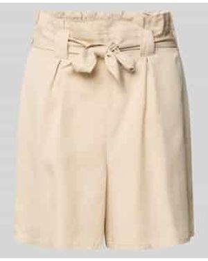 Tom Tailor Regular Fit Korte Broek Met Strikceintuur - Naturel