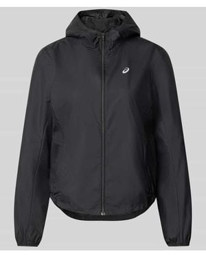 Asics Jacke mit Logo-Print und Kapuze - Blau