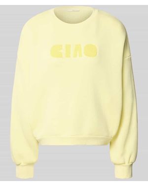 Lanius Oversized Sweatshirt mit Rundhalsausschnitt - Gelb