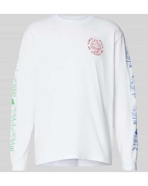 Edwin Longsleeve mit Label-Prints Modell ' MUSIC CHANNEL' - Weiß