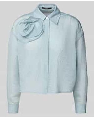 Zero Boxy Fit Blouse Met Bloemenapplicatie - Blauw