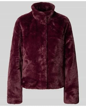 ONLY Regular Fit Webpelzjacke mit Stehkragen Modell 'NEWVIDA' - Rot