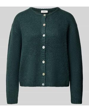 S.oliver Regular Fit Strickjacke mit Alpaka-Anteil - Grün