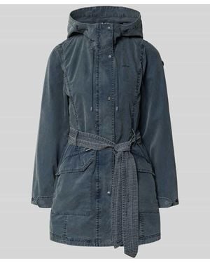 Khujo Jacke mit Bindegürtel Modell 'PREA' - Blau