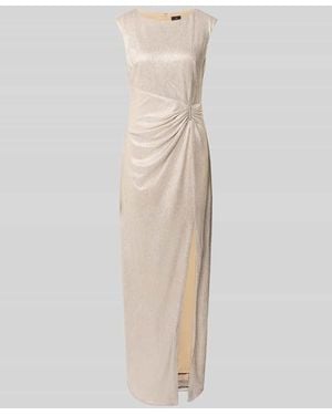 Adrianna Papell Schimmerndes Abendkleid mit Seitenschlitz - Weiß