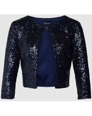 Paradi Bolero mit Allover-Paillettenbesatz - Blau