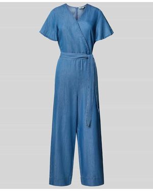 ONLY Relaxed Fit Jumpsuit aus Baumwoll-Lyocell-Mix Modell 'BEA HANNA' - Blau