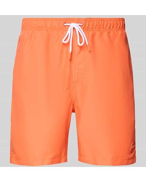 Shiwi Regular Fit Badehose mit Label-Patch Modell 'Mike' - Orange