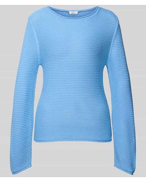 S.oliver Regular Fit Strickpullover aus Baumwoll-Mix - Blau
