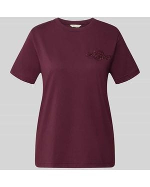 GANT Regular Fit T-Shirt aus reiner Baumwolle - Lila