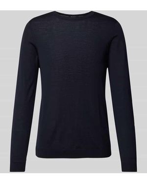 Maerz Strickpullover Mit Gerippten Abschlüssen - Blau