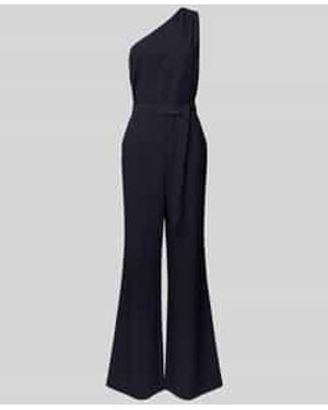Comma, Jumpsuit Met Strikceintuur - Blauw