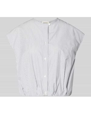 Weekend by Maxmara Boxy Fit Kurzarmbluse aus reiner Baumwolle Modell 'GELATINA' - Weiß