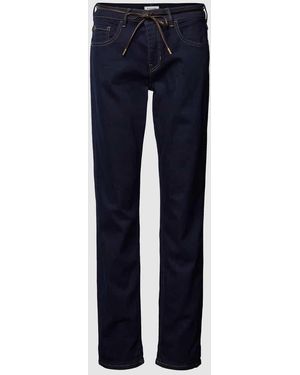ROSNER Regular Fit Jeans mit Bindegürtel Modell 'MASHA GIRLFRIEND' - Blau