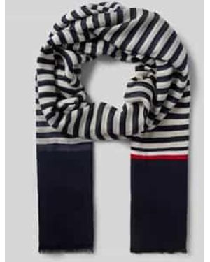 Tommy Hilfiger Sjaal Met Strepen - Blauw
