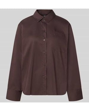 Vero Moda Regular Fit Langarmbluse aus Baumwoll-Mix Modell 'LOTUS' - Braun