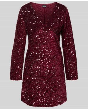Pieces Mini-Paillettenkleid aus Samt Modell 'KAM' - Rot