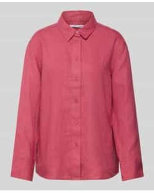 Samsøe & Samsøe Regular Fit Overhemdblouse Van Linnen Met Doorknoopsluiting - Roze