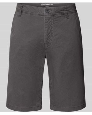 Tom Tailor Slim Fit Bermudas aus Baumwoll-Mix - Grau