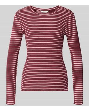 SELECTED Slim Fit Langarmshirt aus Baumwoll-Mix Modell 'ANNA' - Rot