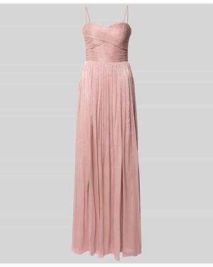 Luxuar Abendkleid mit Seitenschlitz und Spaghettiträgern - Pink
