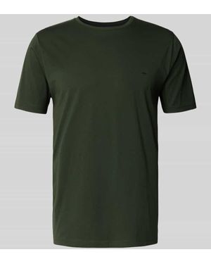 Fynch-Hatton T-Shirt mit Label-Stitching - Grün