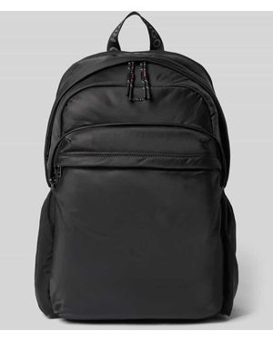 HUGO Rucksack mit Label-Applikation aus Metall Modell 'AYDEN_NEW_BACKPACK' - Schwarz