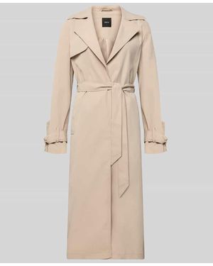 Zero Trenchcoat mit Reverskragen und Bindegürtel - Natur