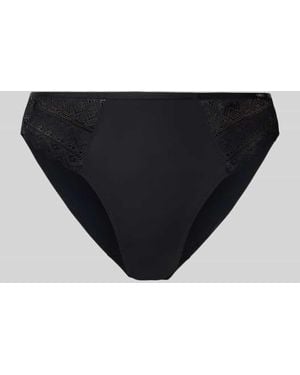 SKINY Slim Fit Bikini Brief mit Spitzenbesatz Modell 'Initial' - Schwarz