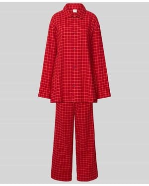 Calvin Klein Pyjama mit Knopfleiste - Rot