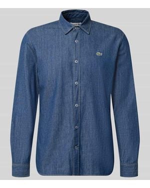 Lacoste Regular Fit Freizeithemd aus reiner Baumwolle - Blau