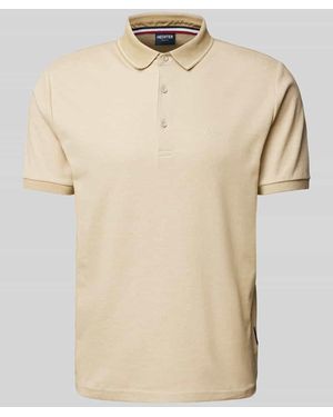 Hechter Paris Poloshirt mit kurzer Knopfleiste - Natur