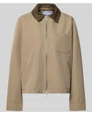 Samsøe & Samsøe Jacke mit Zweiwege-Reißverschluss Modell 'ROBINSON' - Natur