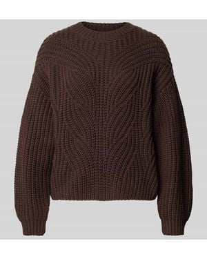 Apricot Relaxed Fit Strickpullover aus Baumwoll-Mix - Braun