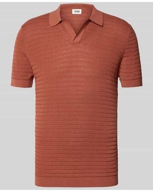 DRYKORN Slim Fit Poloshirt mit V-Ausschnitt Modell 'Braian' - Orange