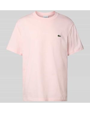 Lacoste Regular Fit T-Shirt aus reiner Baumwolle - Pink