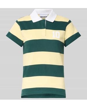 Review Regular Fit Poloshirt mit verdeckter Knopfleiste - Gelb