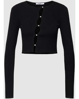 NA-KD Cropped Strickjacke - Schwarz