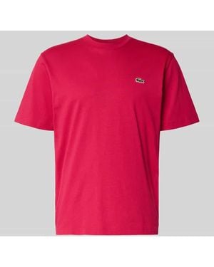 Lacoste Regular Fit T-Shirt aus reiner Baumwolle - Pink