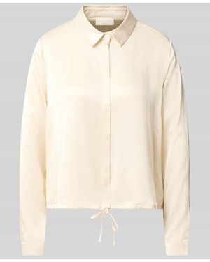 Milano Italy Regular Fit Bluse aus Viskose mit verdeckter Knopfleiste - Natur